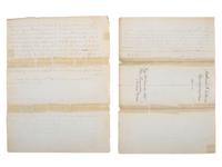[SLAVERY & ABOLITION]. Manuscript probate document reporting the court-ordered sale of the enslaved woman "Ellen" and her two children "Lucy Ann" and "Isabel." St. Louis, Missouri, 23 December 1846.
