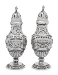 A Pair of Italian Silver Shakers