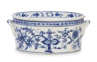 A Meissen Porcelain Cistern Width over handles 19 inches.