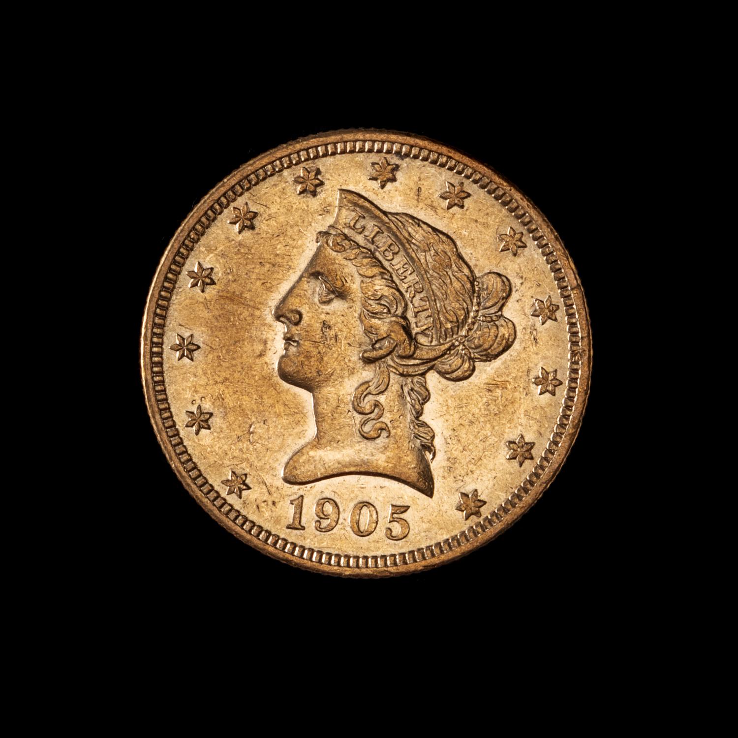 A United States 1905 Liberty Head $10 Gold Coin