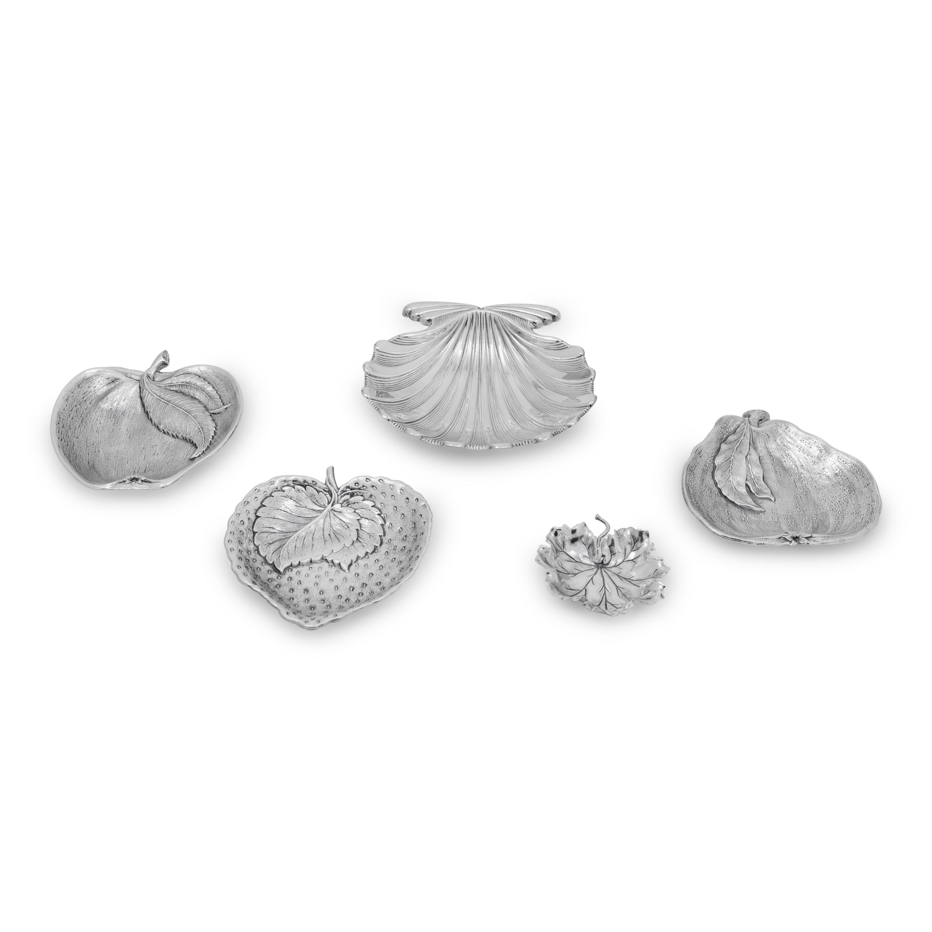 A Group of Five Buccellati Silver Dishes