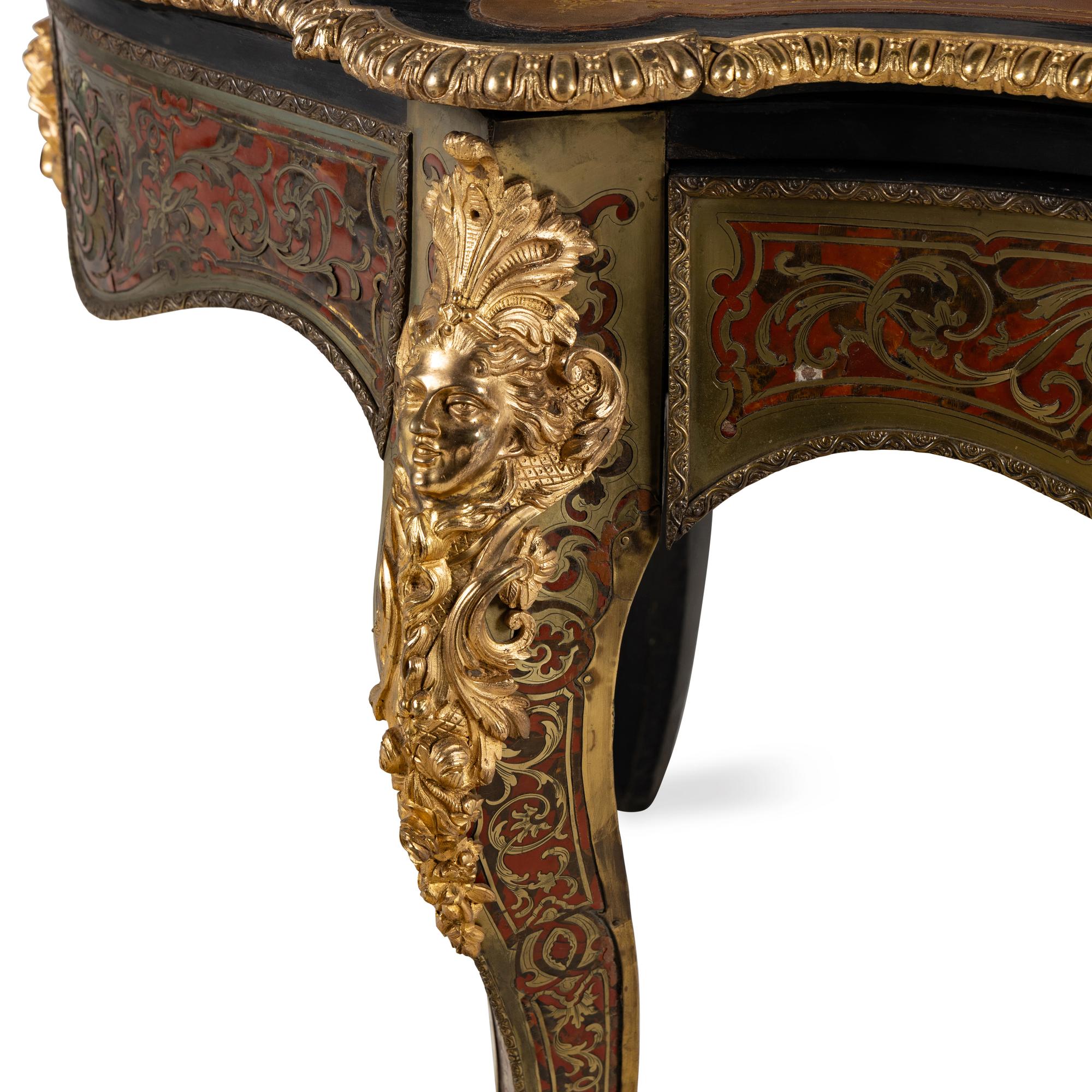 A Napoleon III Style Boulle Marquetry Bureau Plat