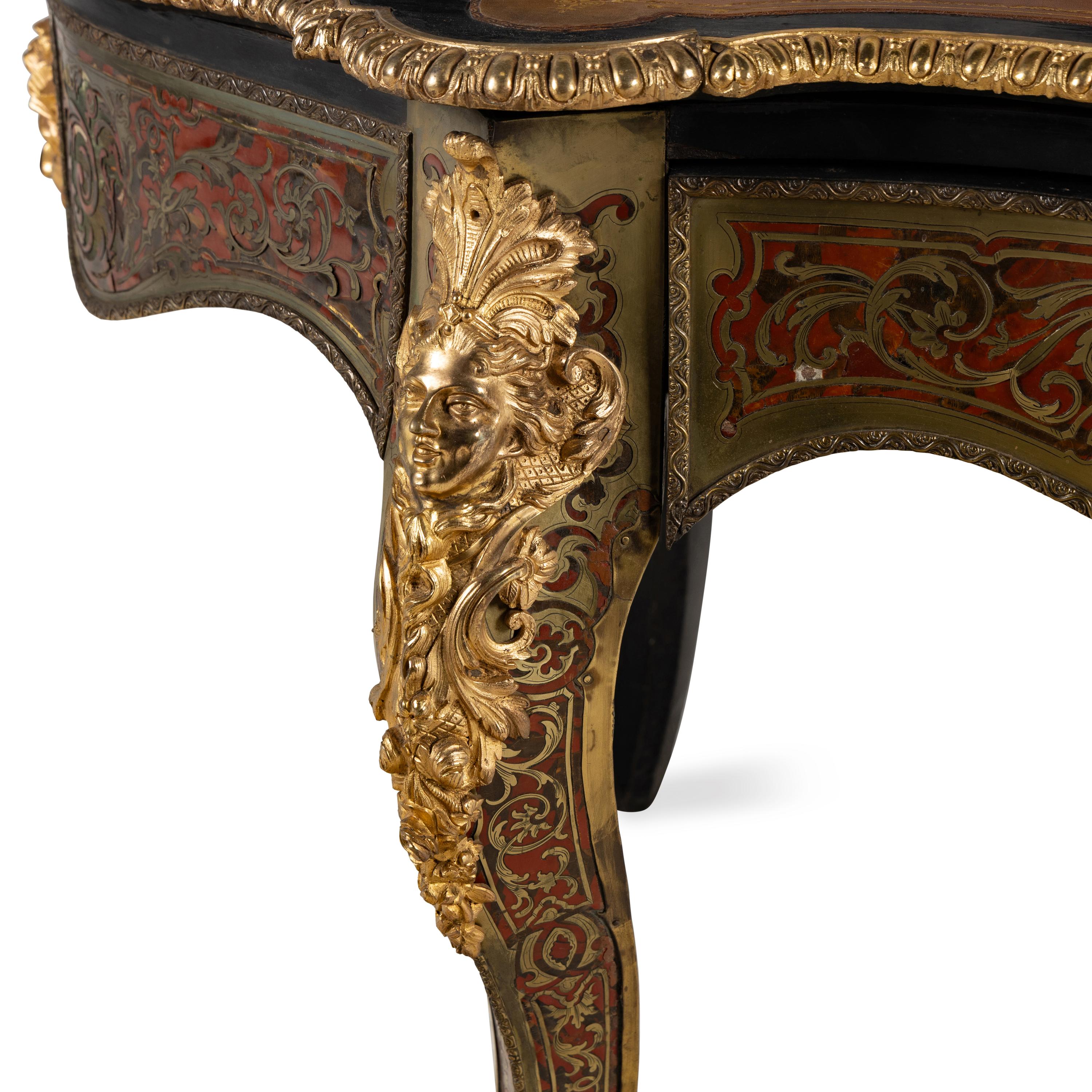 A Napoleon III Style Boulle Marquetry Bureau Plat