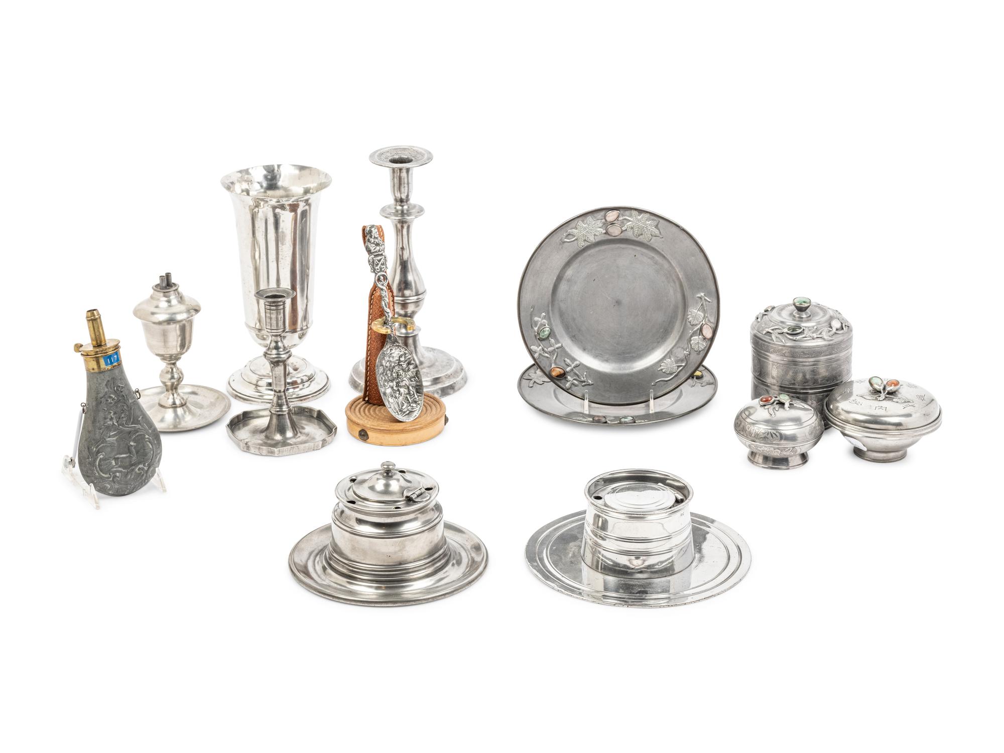 A Group of Assorted Pewter Articles