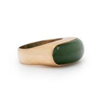 JADE AND YELLOW GOLD SADDLE RING