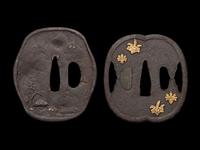Two Metal Inlaid Iron Tsuba