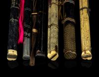 Six Chinese Sharkskin Knife and Chopsticks Sets