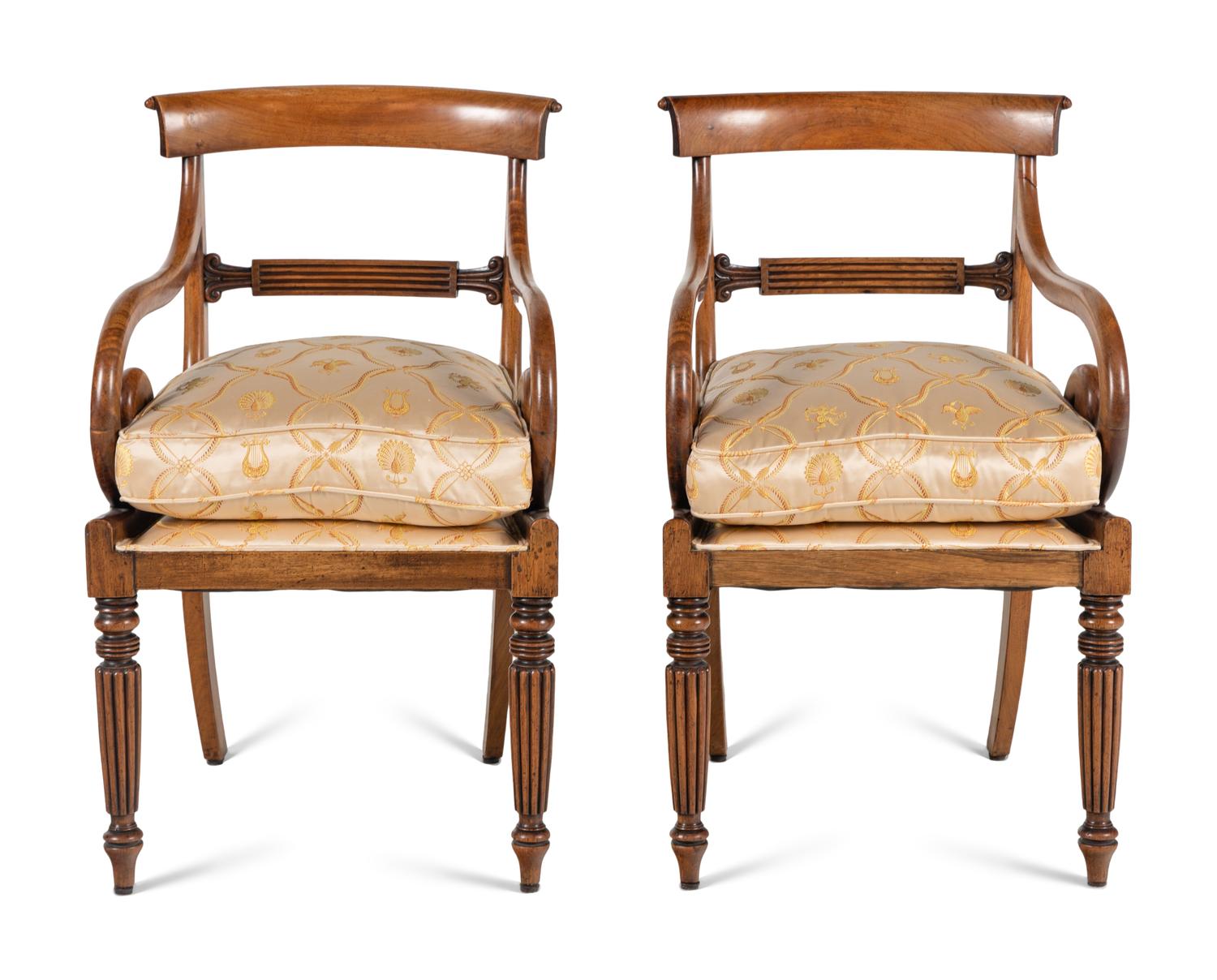 A Pair of Louis Philippe Walnut Armchairs