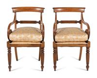 A Pair of Louis Philippe Walnut Armchairs