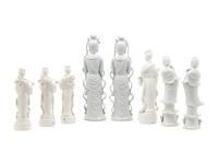 Eight Chinese Blanc-de-Chine Figures of Immortals
