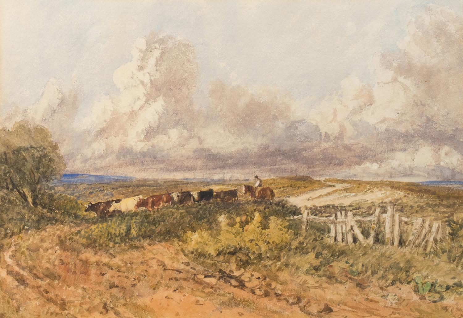 Crossing the Moor: Drover and Cattle