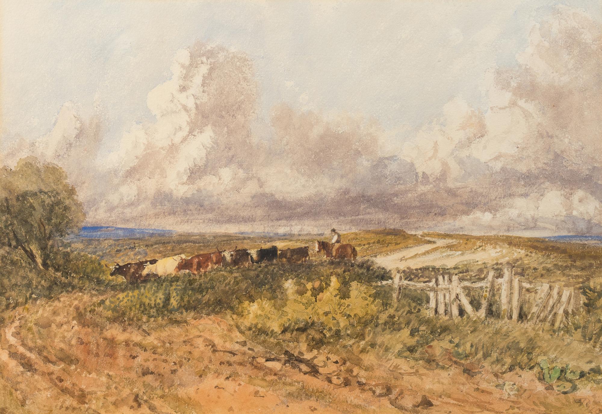 Crossing the Moor: Drover and Cattle