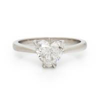 HEART SHAPE DIAMOND AND PLATINUM RING