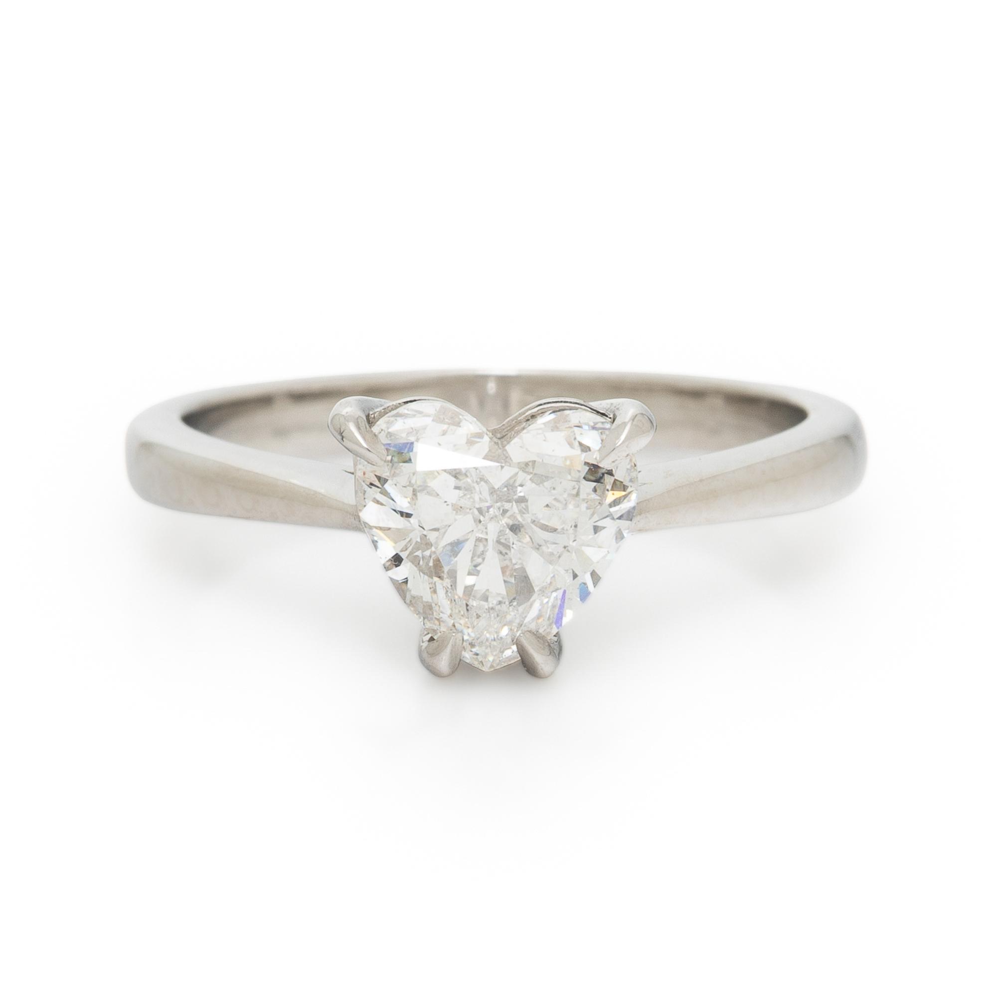 HEART SHAPE DIAMOND AND PLATINUM RING
