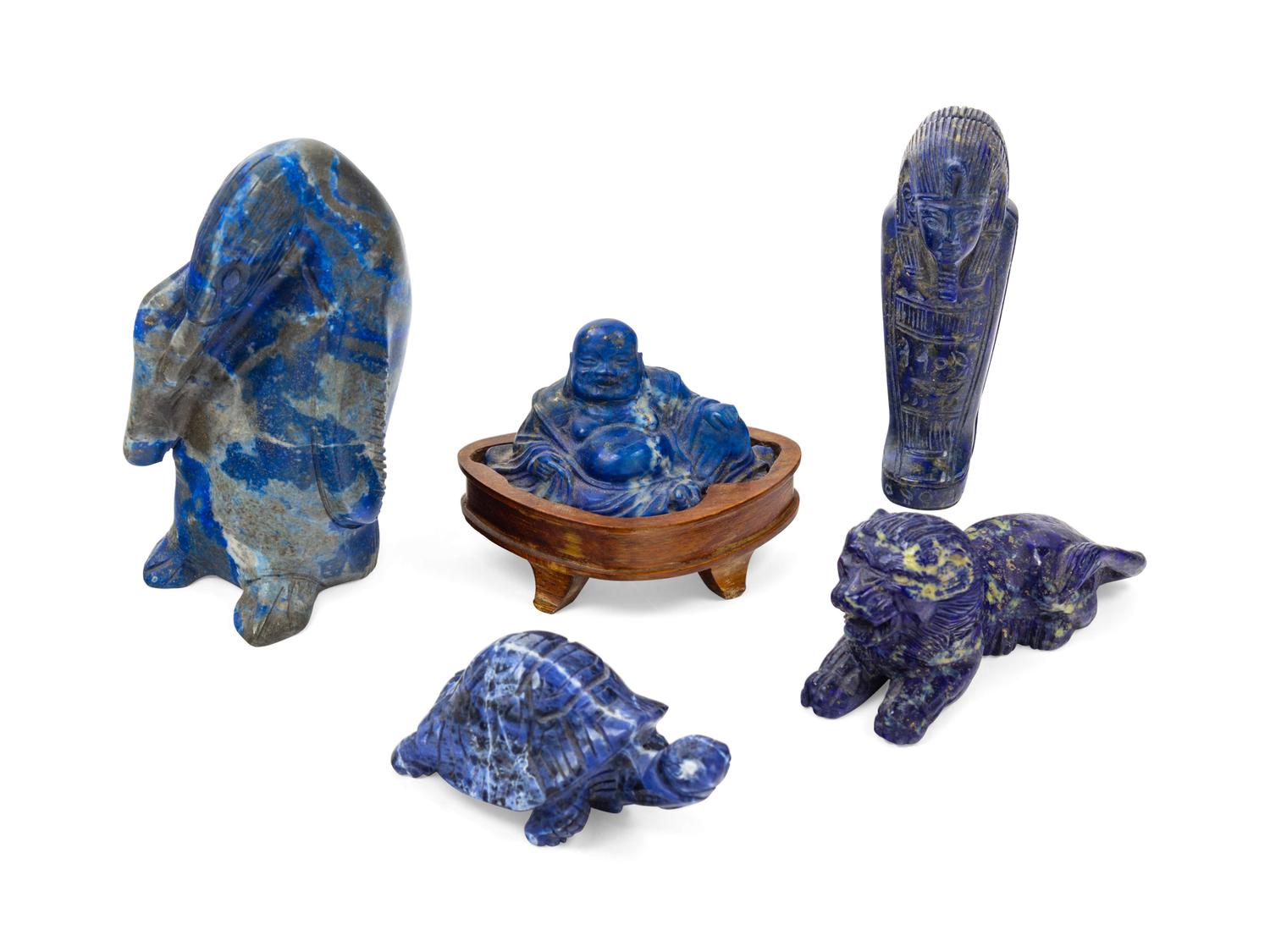 Five Carved Lapis Figures