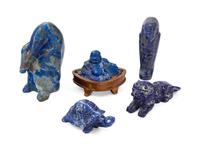 Five Carved Lapis Figures
