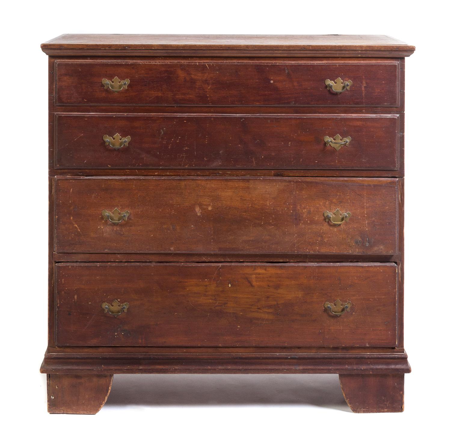An American Painted Blanket Chest Height 39 1/4 x width 39 1/2 x depth 17 1/2 inches. — 19TH CENTURY