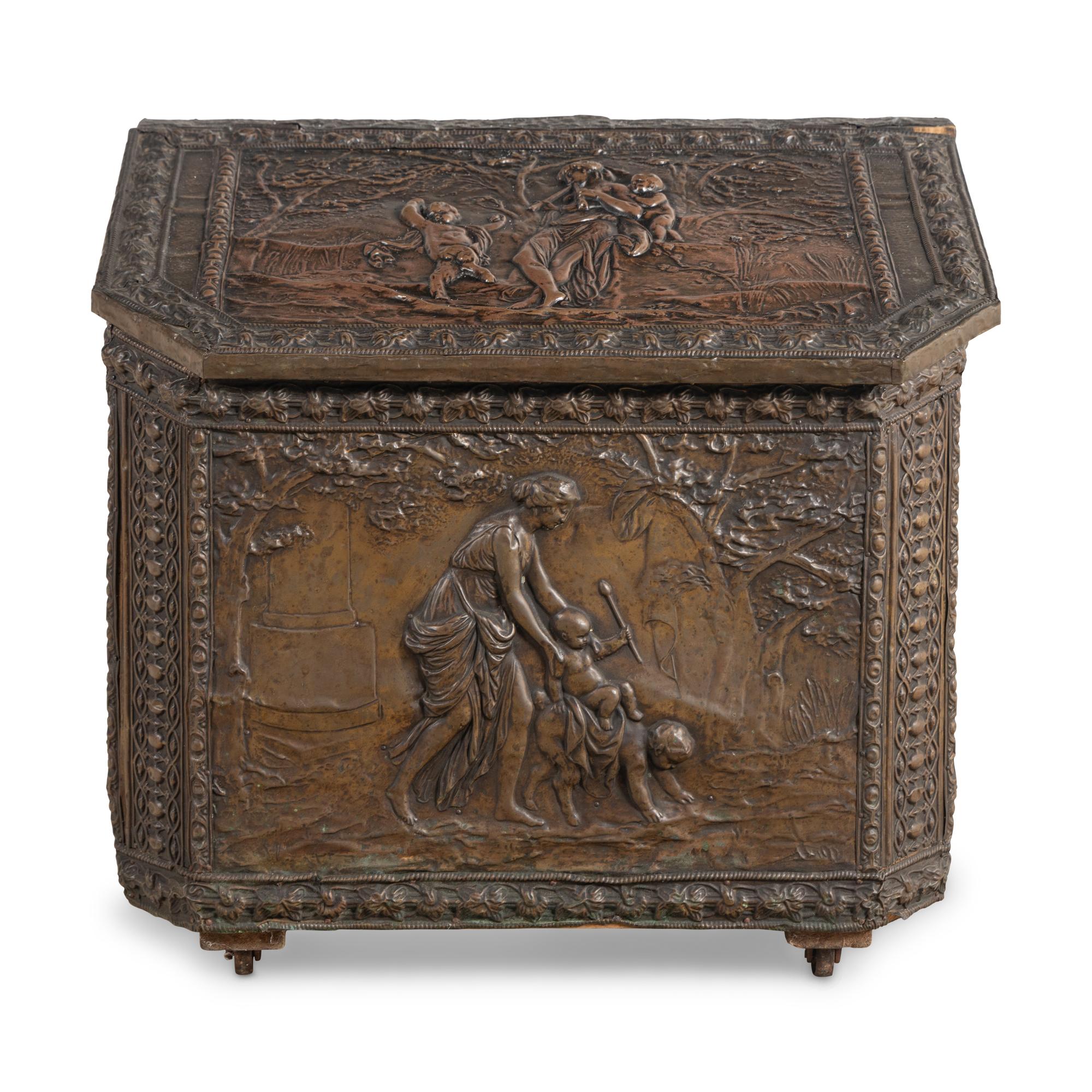 A Victorian Brass Coal Hod