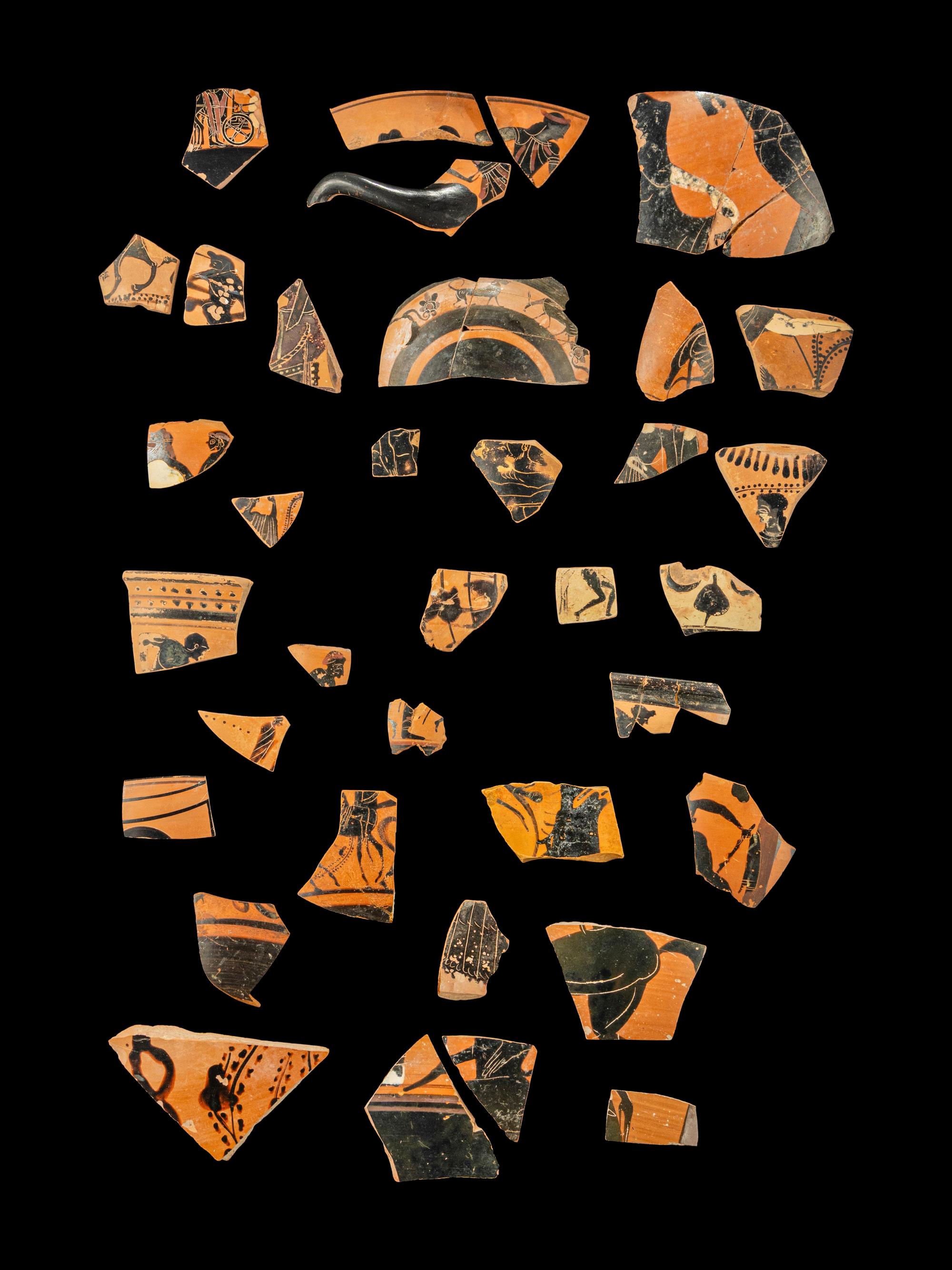 36 Attic Black-Figured Vase Fragments