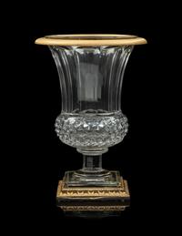 A French Gilt Bronze Mounted Cut Glass Vase