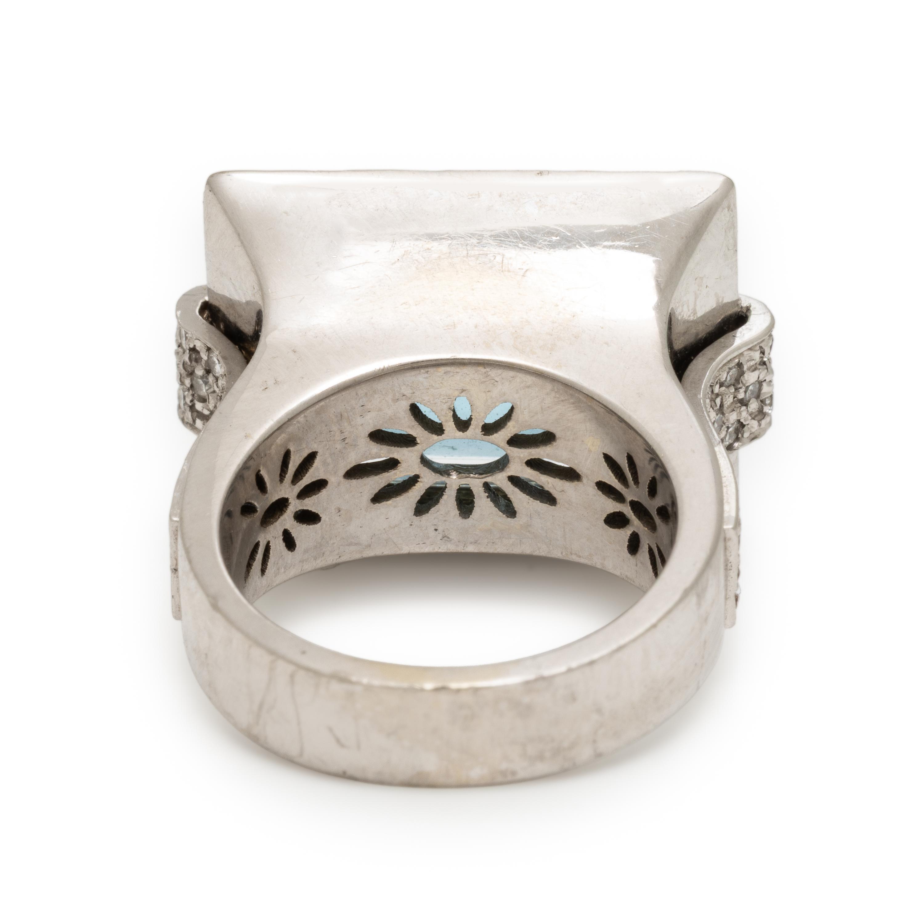 Aquamarine and Diamond Ring