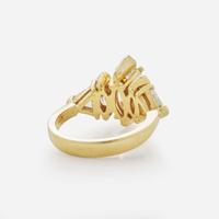 An 18K Yellow Gold and Diamond Ring 1.78 Marquise Cut, GIA Certified