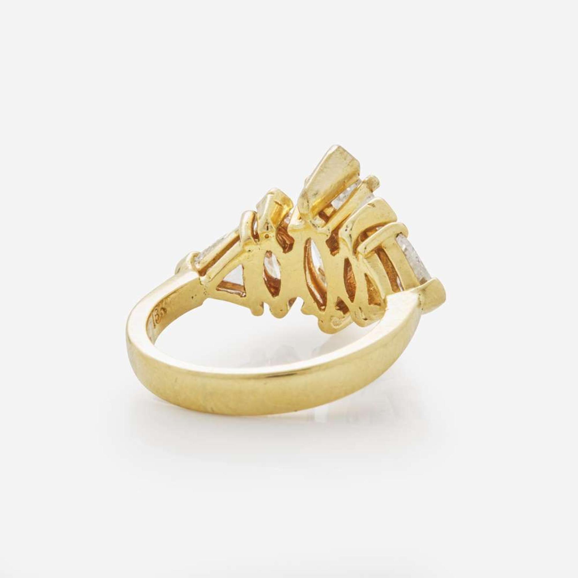 An 18K Yellow Gold and Diamond Ring 1.78 Marquise Cut, GIA Certified