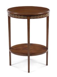 A Gilt Metal Mounted Mahogany Occasional Table Height 29 x width 21 x depth 16 3/4 inches. — 20TH CENTURY