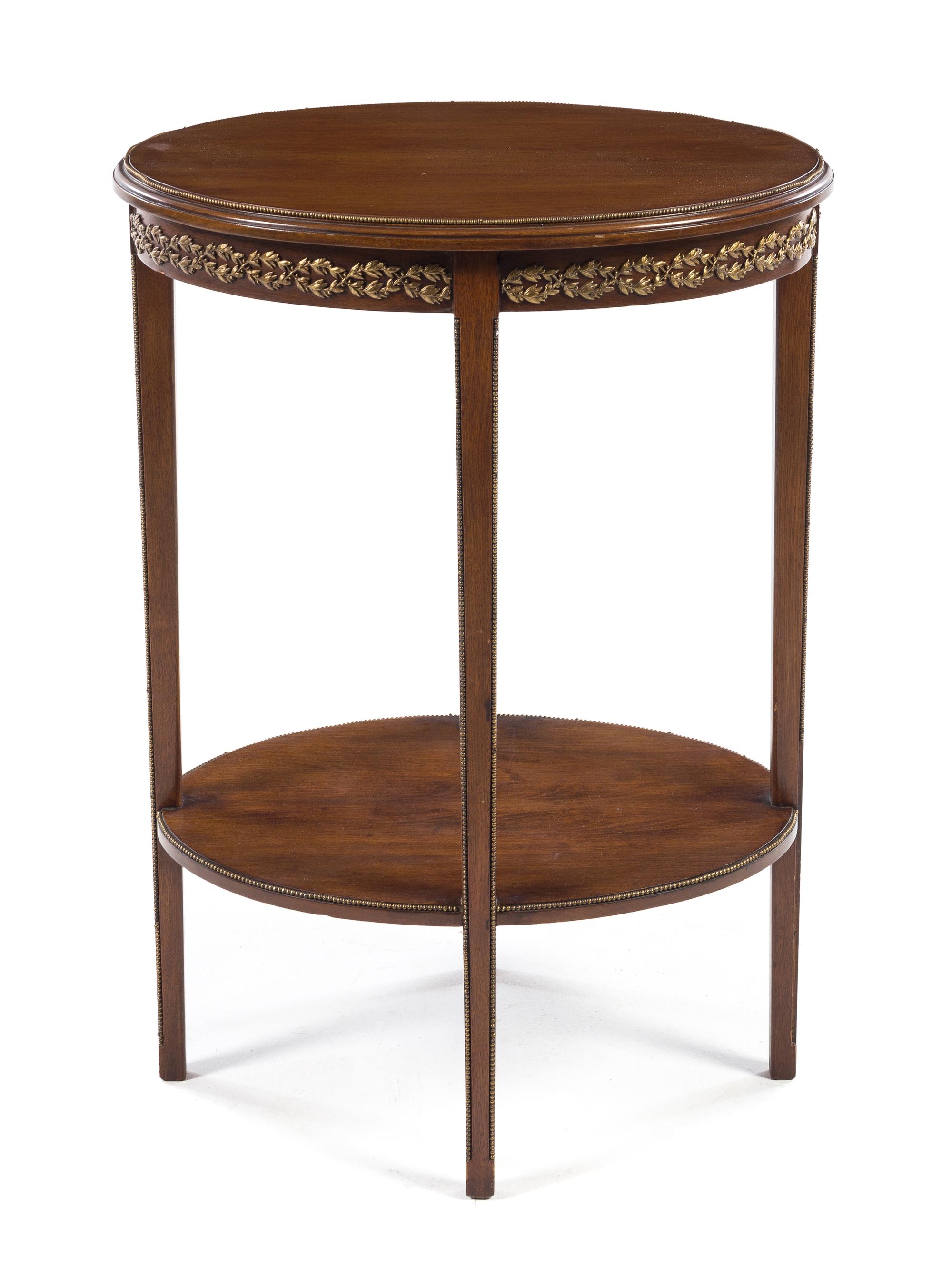 A Gilt Metal Mounted Mahogany Occasional Table Height 29 x width 21 x depth 16 3/4 inches. — 20TH CENTURY
