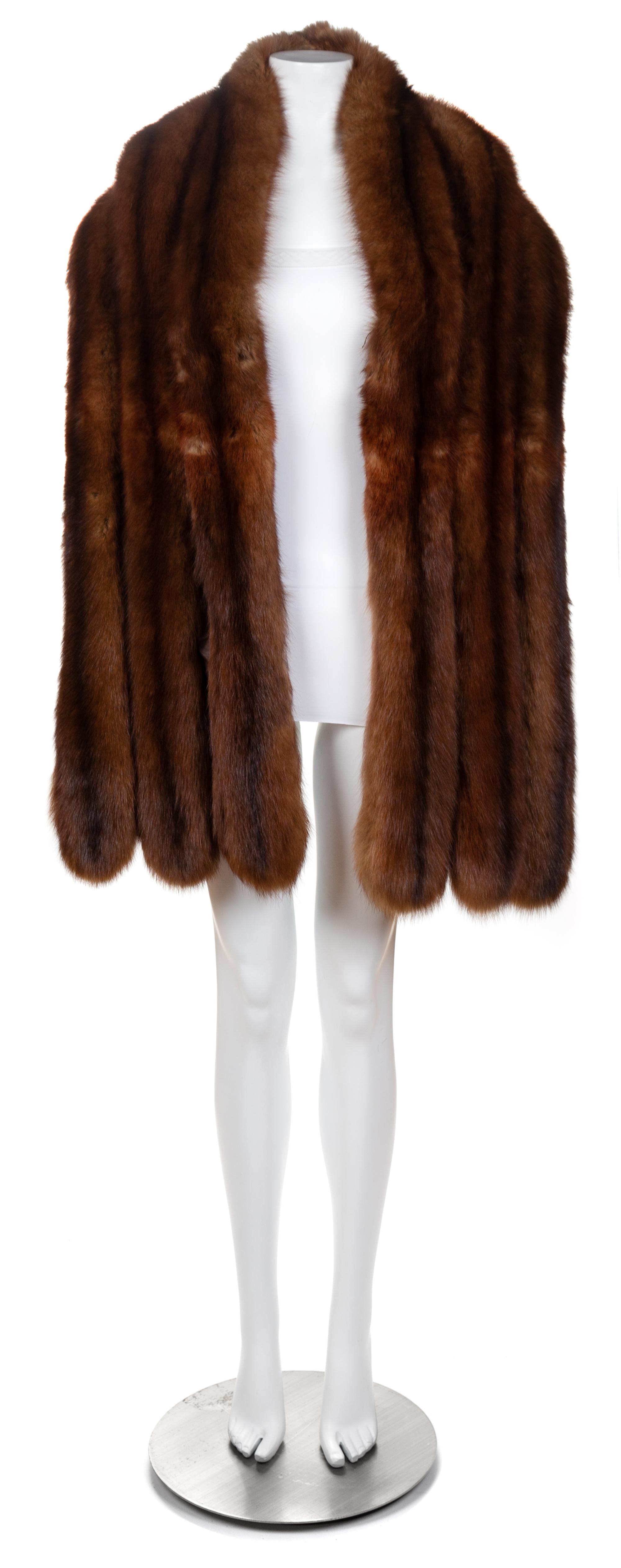 A Birger Christensen Sable Stole, 80" L x 10.25" W.