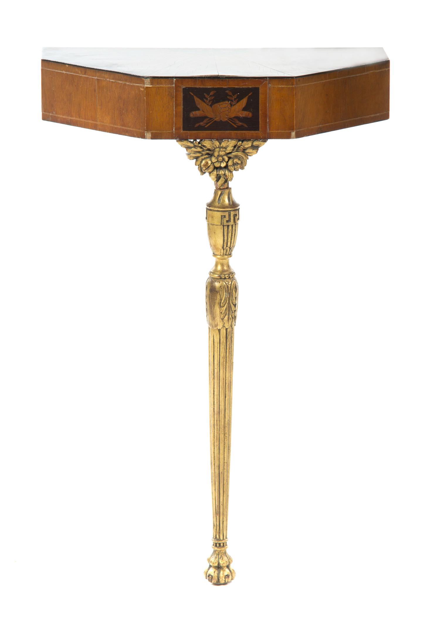 A Louis XVI Style Parcel Gilt Pier Table Height 29 x width 20 x depth 10 1/4 inches. — 19TH CENTURY