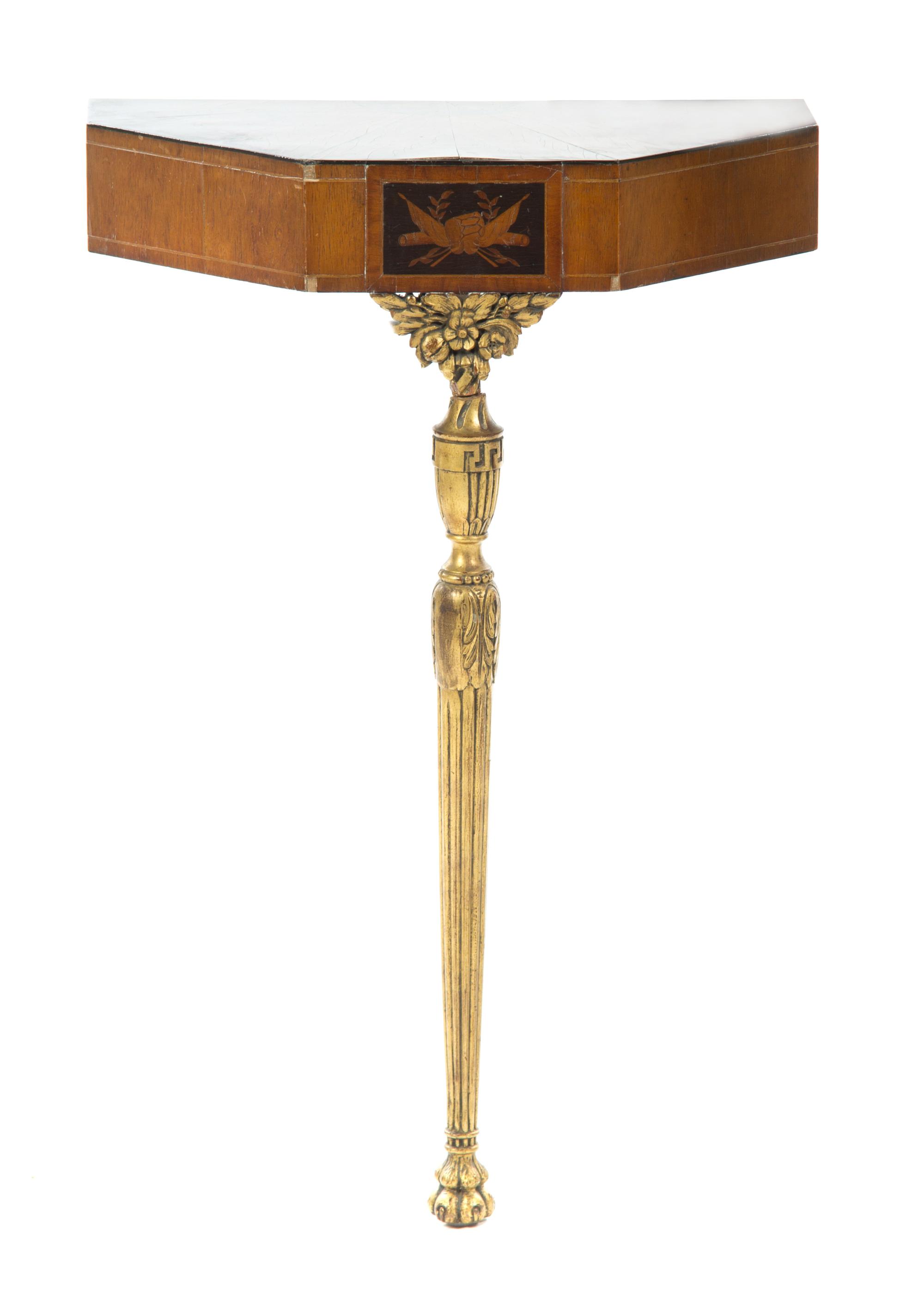 A Louis XVI Style Parcel Gilt Pier Table Height 29 x width 20 x depth 10 1/4 inches. — 19TH CENTURY