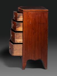 A Federal Figured and Banded Mahogany Bowfront Chest of Drawers