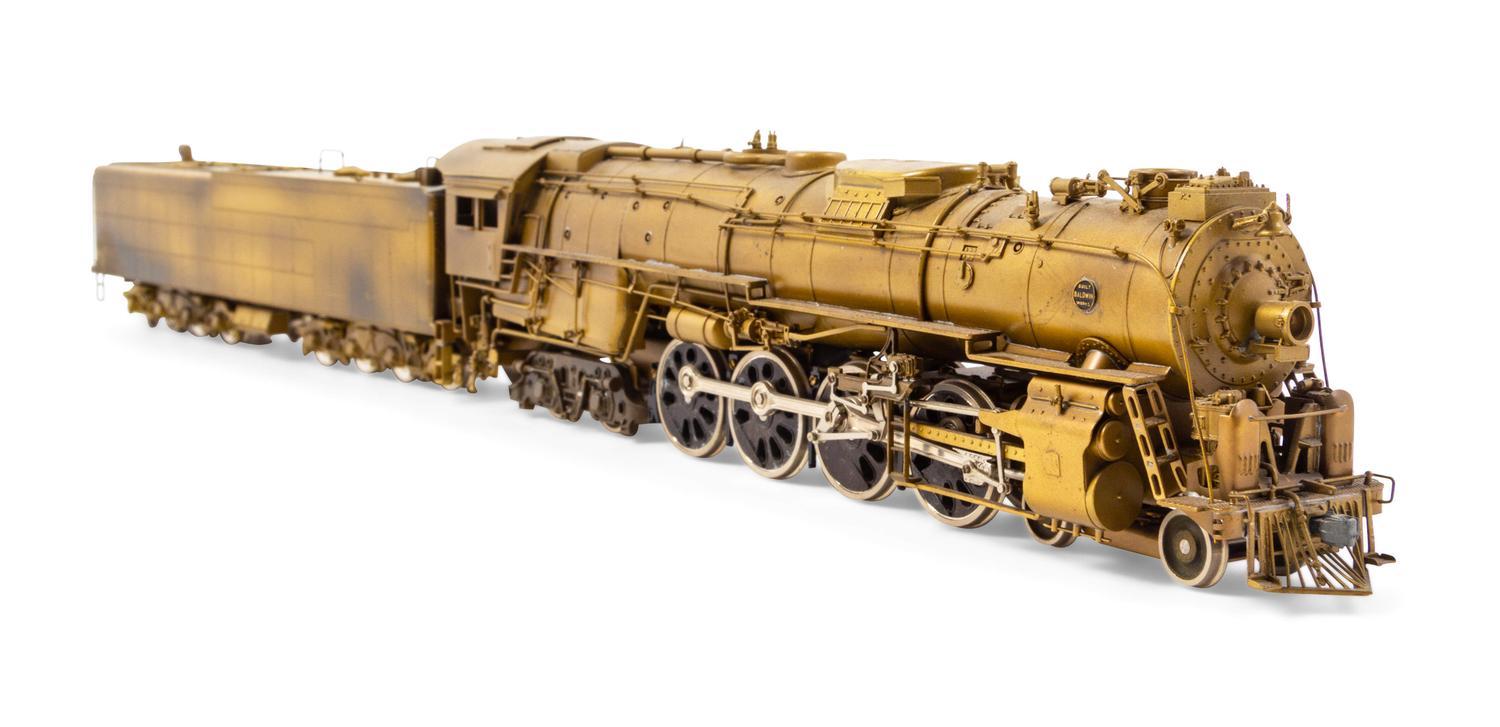 A United Scale Models Brass HO-Gauge Baldwin Locomotives 4-8-4 Locomotive and Tender