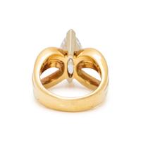 YELLOW GOLD AND TREATED DIAMOND RING