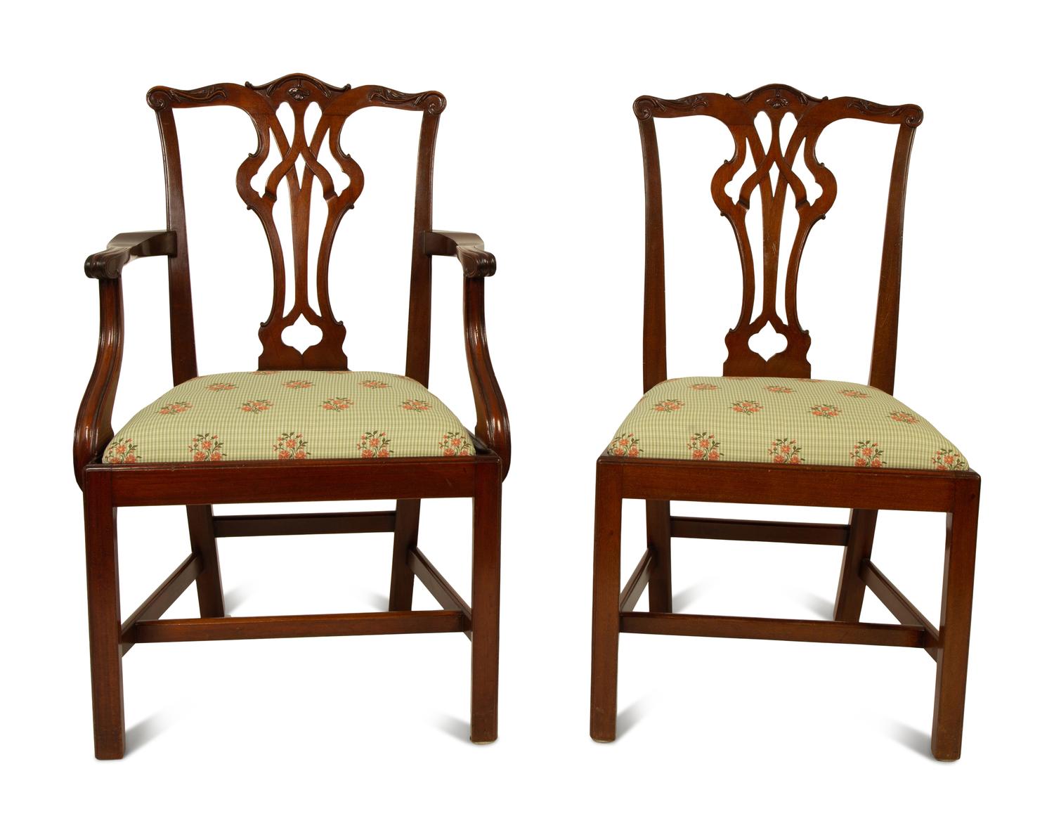 A Set of Twelve George III Style Mahogany Dining Chairs — 19TH CENTURY