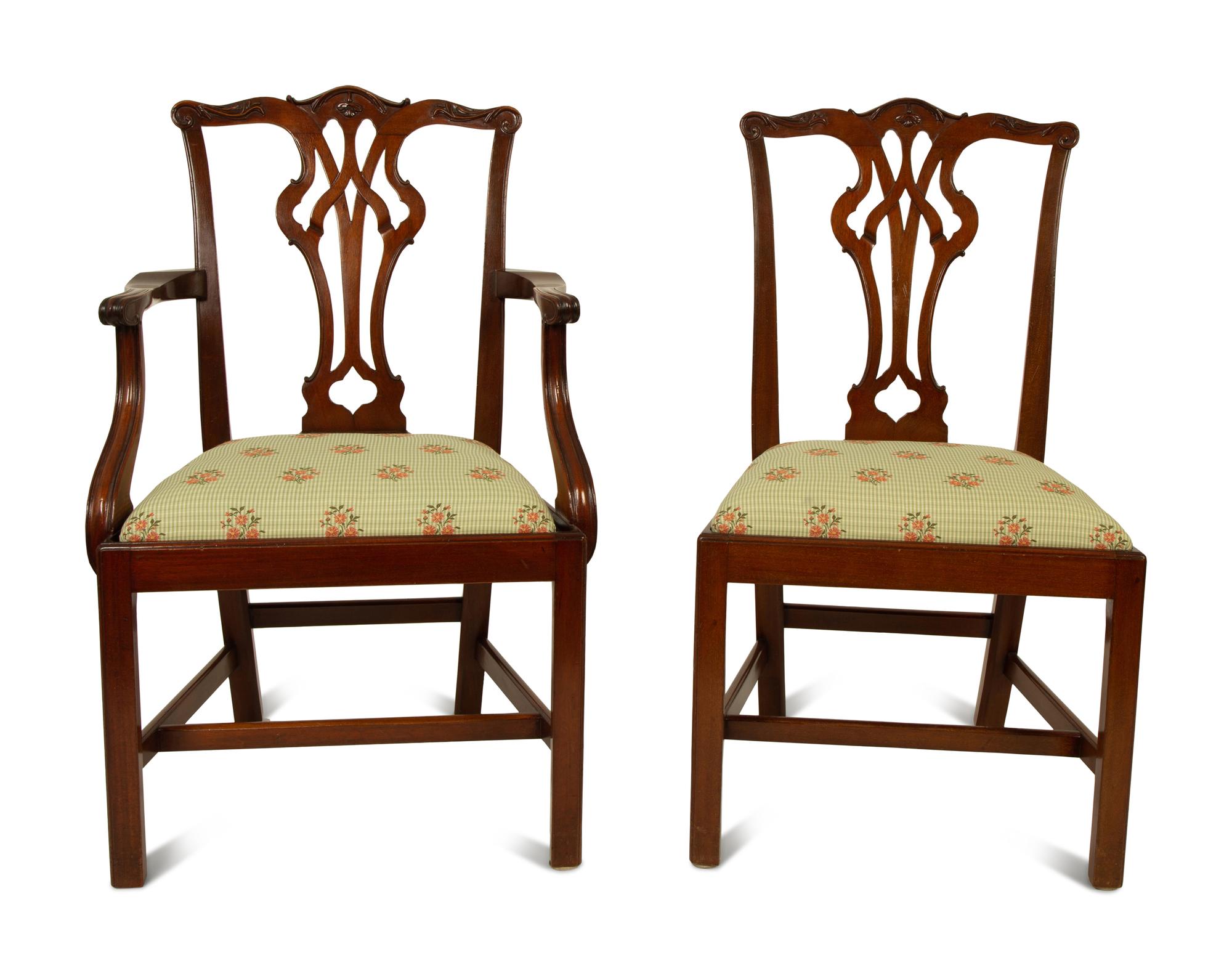 A Set of Twelve George III Style Mahogany Dining Chairs — 19TH CENTURY