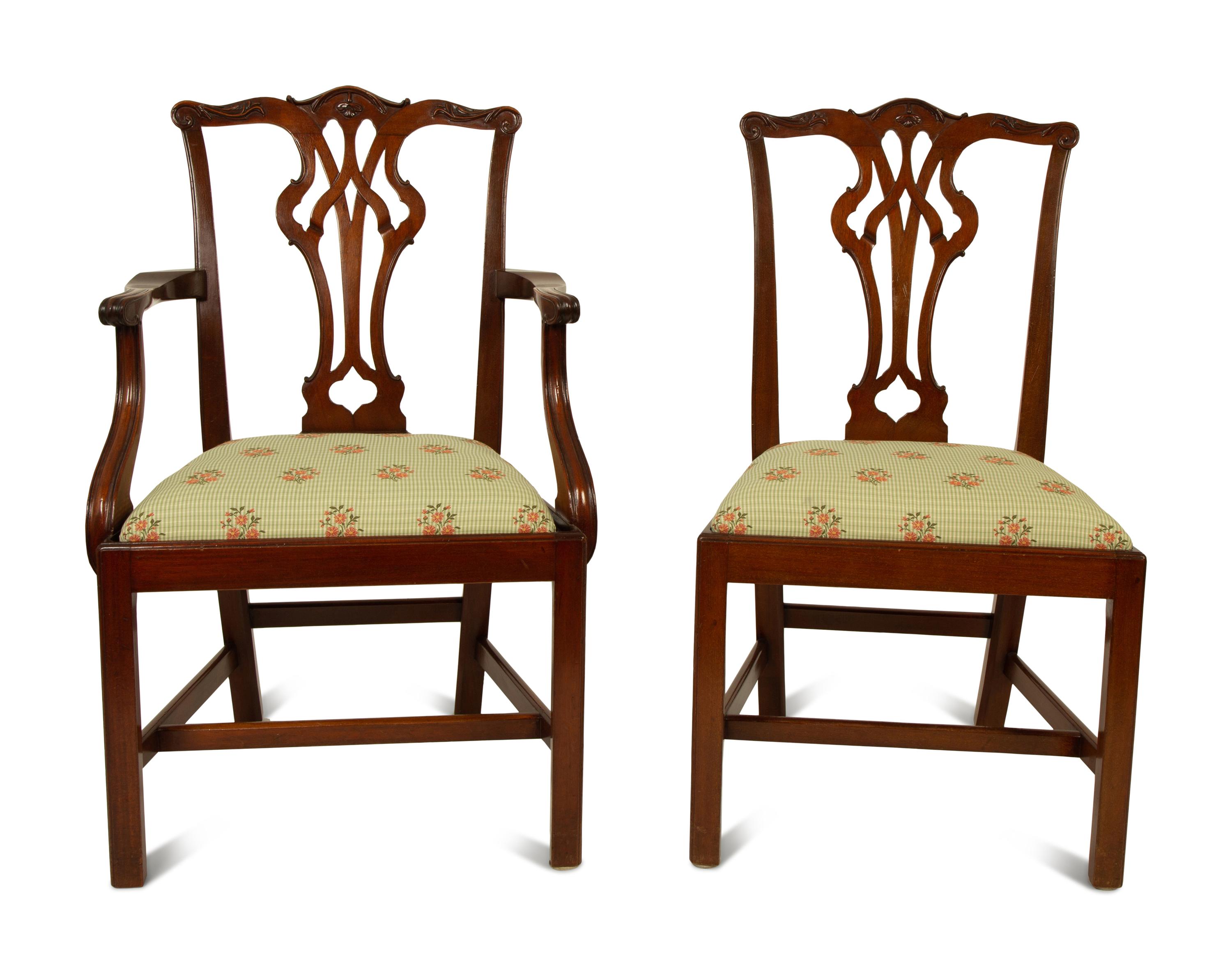 A Set of Twelve George III Style Mahogany Dining Chairs — 19TH CENTURY
