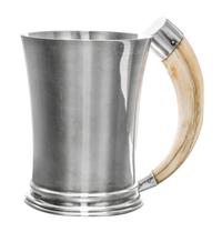 A George V Silver Mug, Hukin & Heath, Birmingham, 1919, tapering, with a boar's tusk handle.
