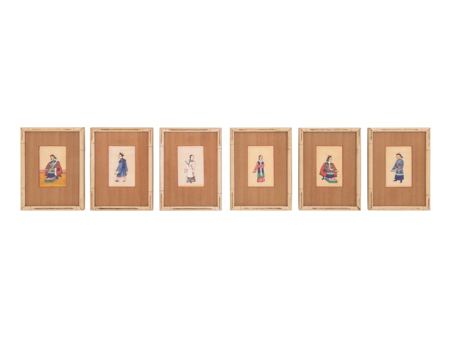 Six Chinese Export Pith Paper Paintings