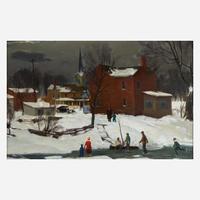 Harry Leith-Ross (American, 1886–1973) Ice Skating Party on the Delaware (Lewes Island)
