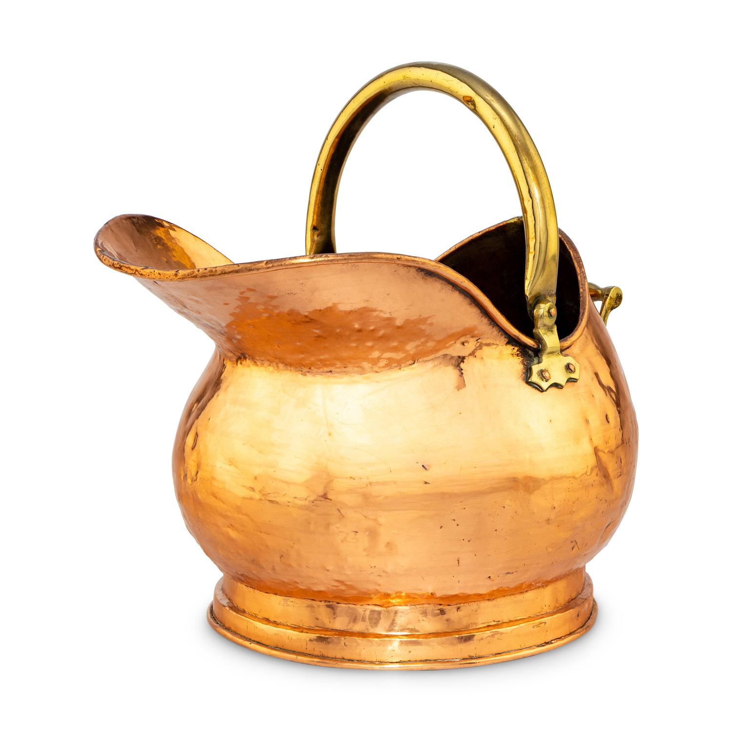 A Copper and Brass Coal Hod