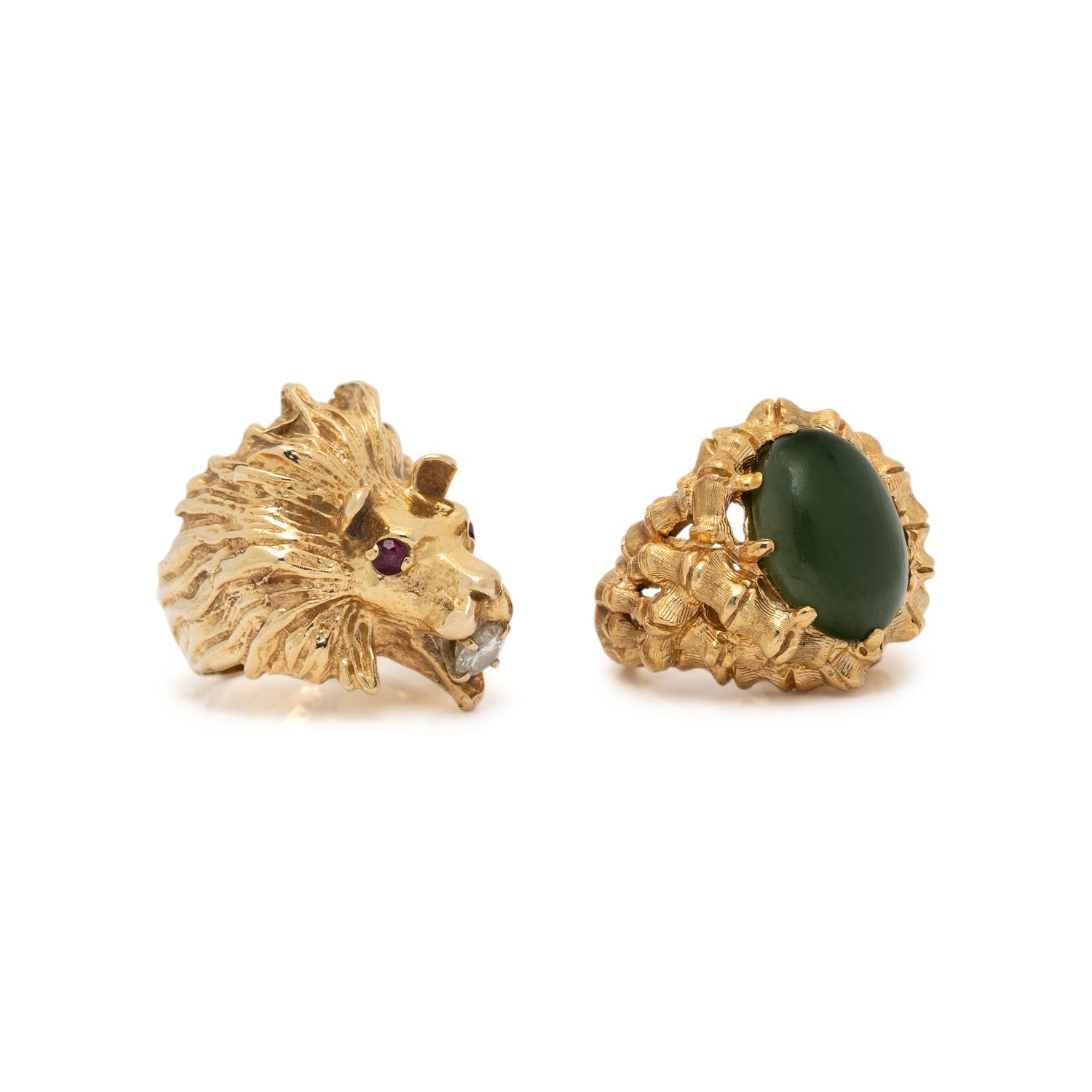 COLLECTION OF YELLOW GOLD AND GEMSTONE RINGS
