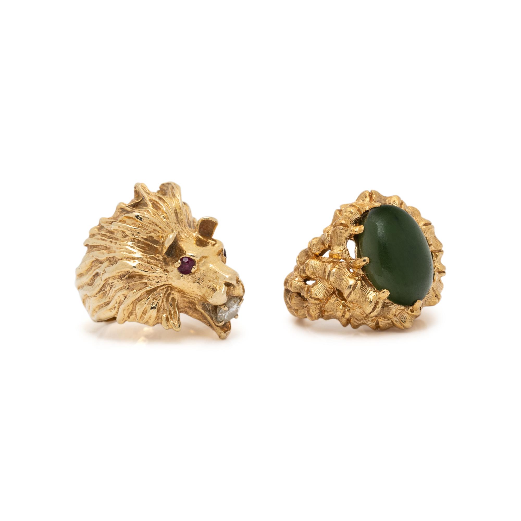 COLLECTION OF YELLOW GOLD AND GEMSTONE RINGS