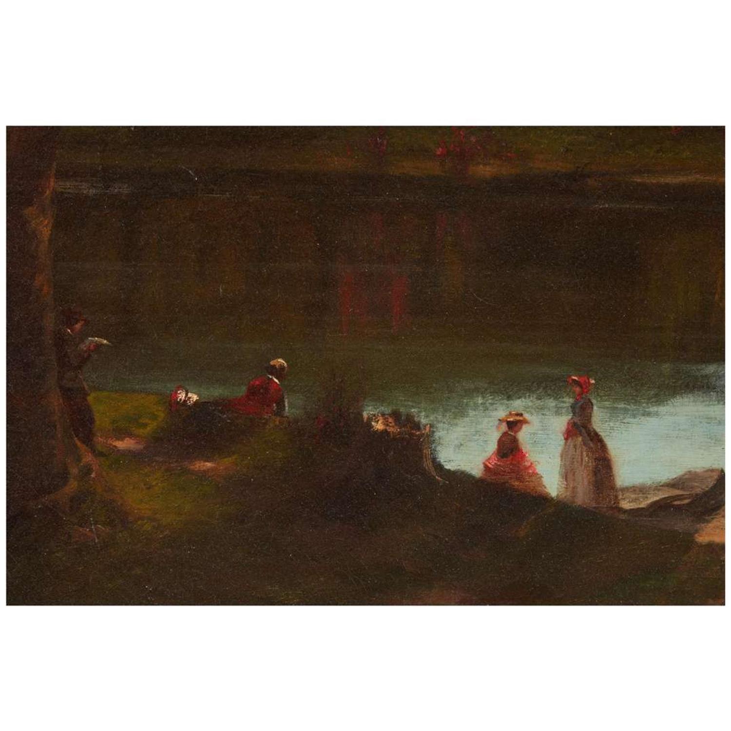 Joseph Morviller (American, 1800-1870) Along the Riverbank