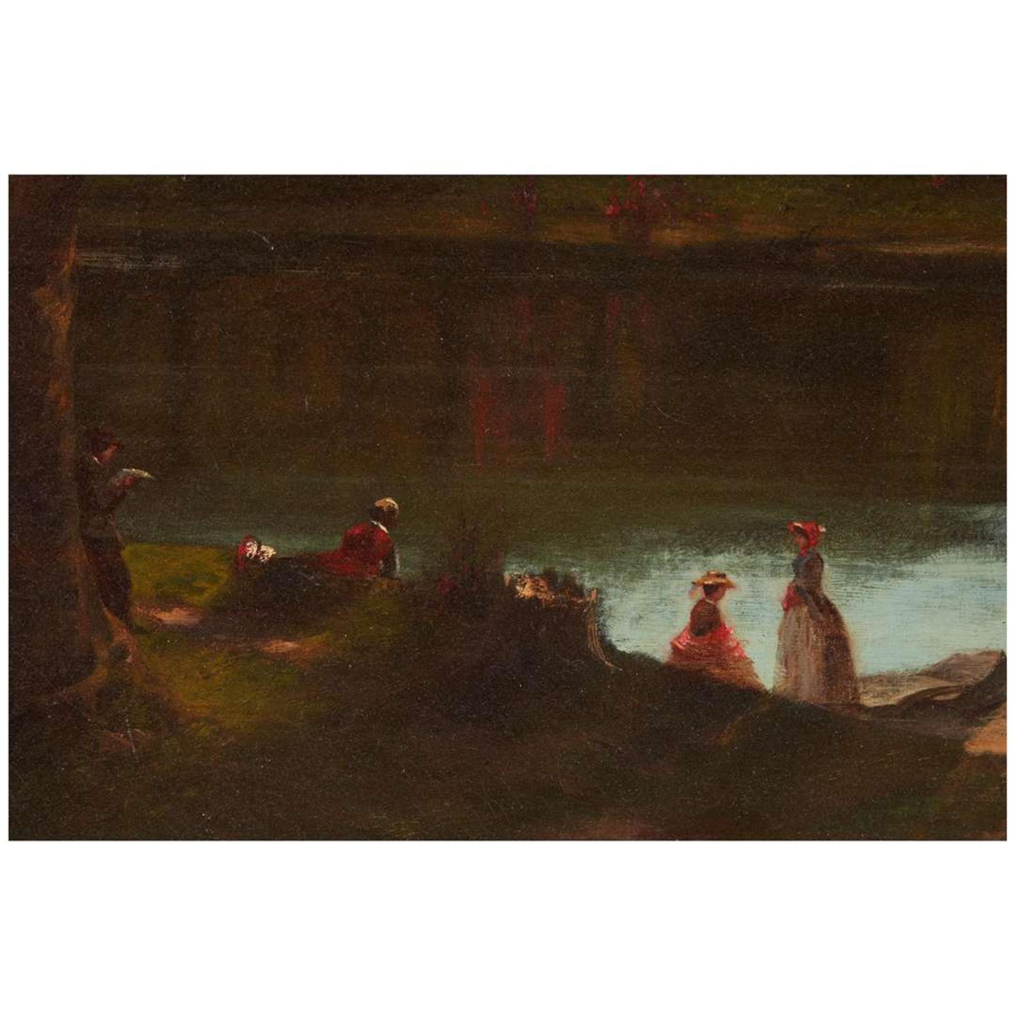 Joseph Morviller (American, 1800-1870) Along the Riverbank