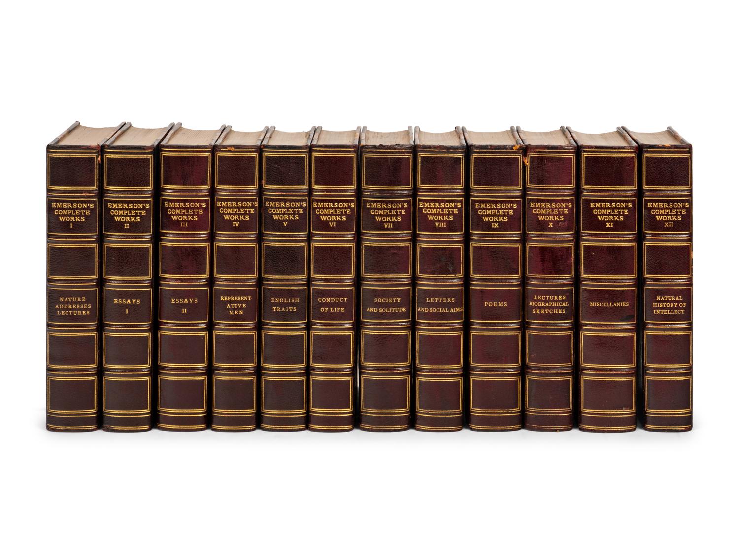 EMERSON, Ralph Waldo. The Complete Works of Ralph Waldo Emerson . Boston & New York: Houghton, Mifflin and Company; Cambridge: The Riverside Press, ca 1903.