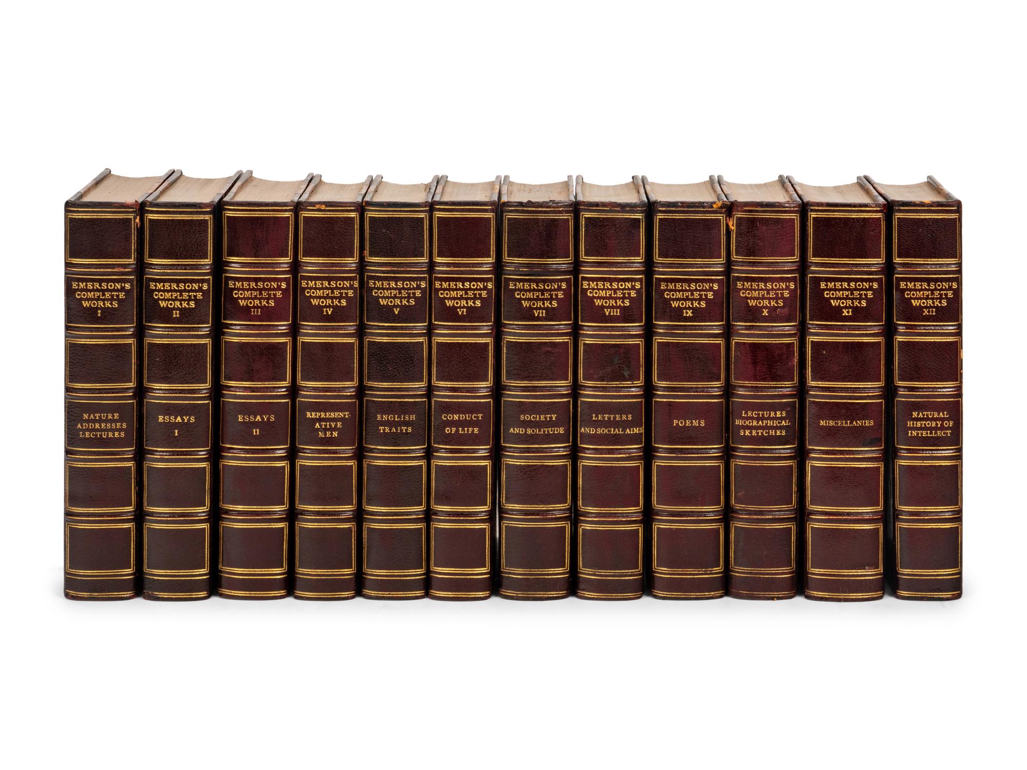 EMERSON, Ralph Waldo. The Complete Works of Ralph Waldo Emerson . Boston & New York: Houghton, Mifflin and Company; Cambridge: The Riverside Press, ca 1903.