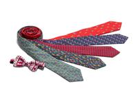A Group of Men's Ties: One Bvlgari, One Thomas Pink, Three Hermès, One Pucci Bowtie