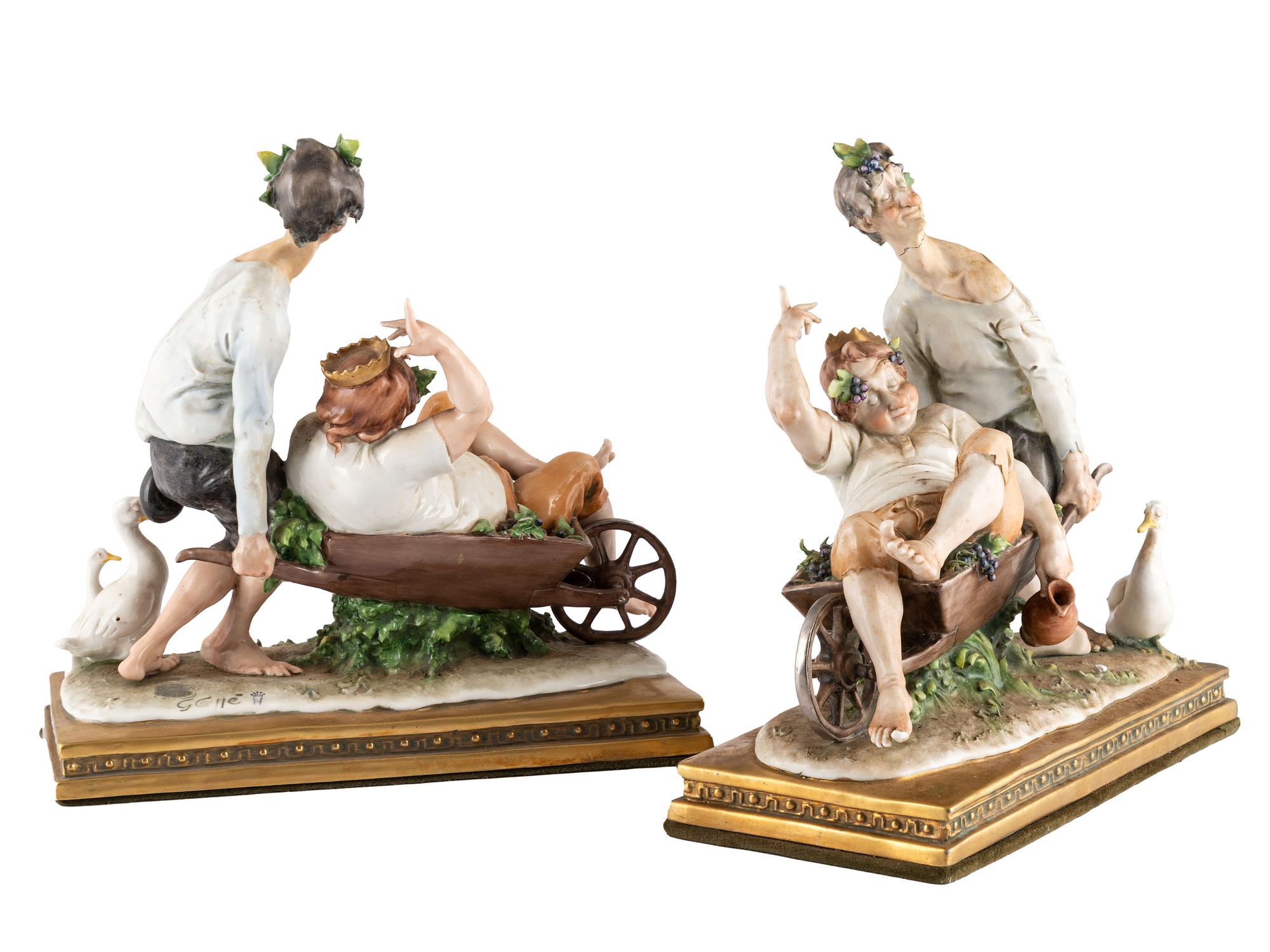 A Pair of Giuseppe Cappe for Capodimonte Figural Groups